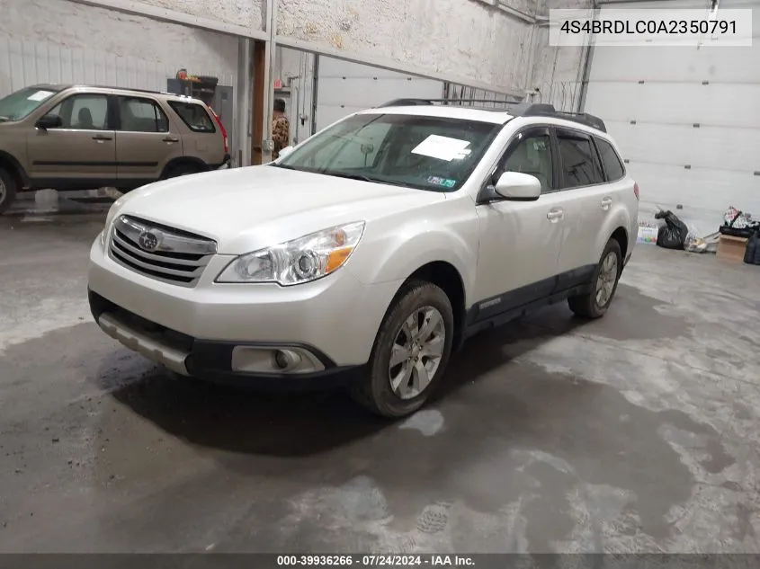 2010 Subaru Outback 3.6R Limited VIN: 4S4BRDLC0A2350791 Lot: 39936266