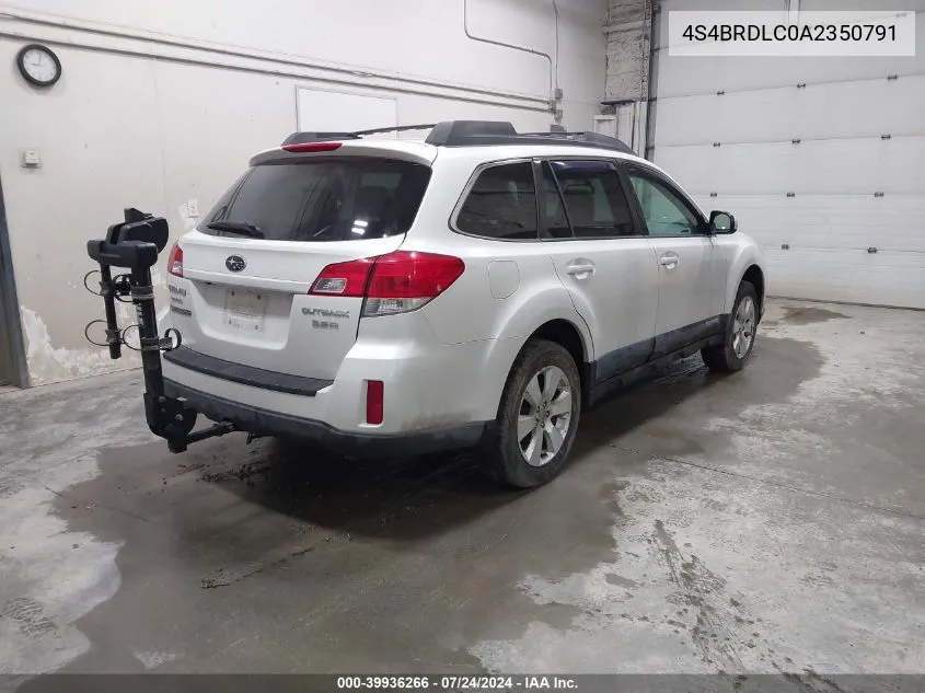 2010 Subaru Outback 3.6R Limited VIN: 4S4BRDLC0A2350791 Lot: 39936266