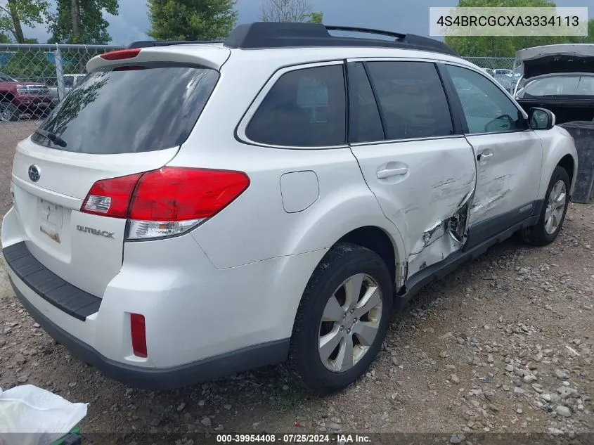 2010 Subaru Outback 2.5I Premium VIN: 4S4BRCGCXA3334113 Lot: 39954408