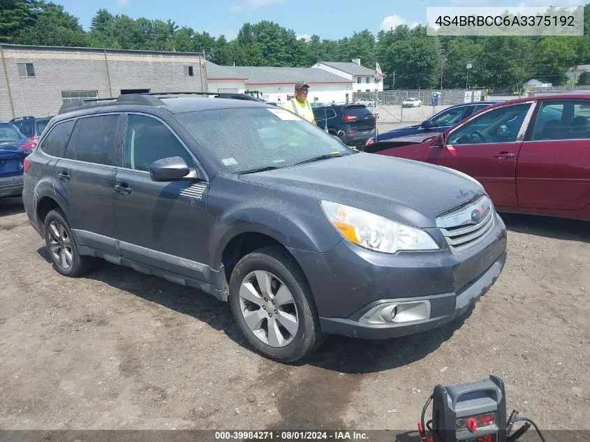 2010 Subaru Outback 2.5I Premium VIN: 4S4BRBCC6A3375192 Lot: 39984271