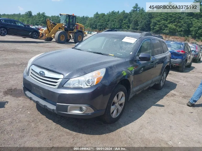 2010 Subaru Outback 2.5I Premium VIN: 4S4BRBCC6A3375192 Lot: 39984271