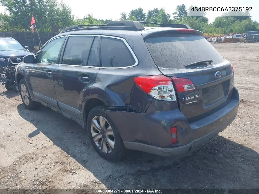 4S4BRBCC6A3375192 2010 Subaru Outback 2.5I Premium