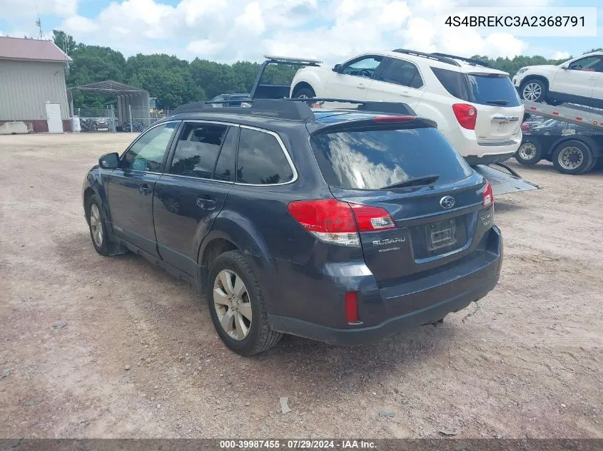 2010 Subaru Outback 3.6R Limited VIN: 4S4BREKC3A2368791 Lot: 39987455