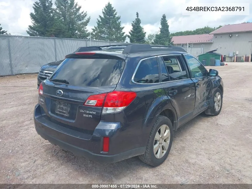 2010 Subaru Outback 3.6R Limited VIN: 4S4BREKC3A2368791 Lot: 39987455