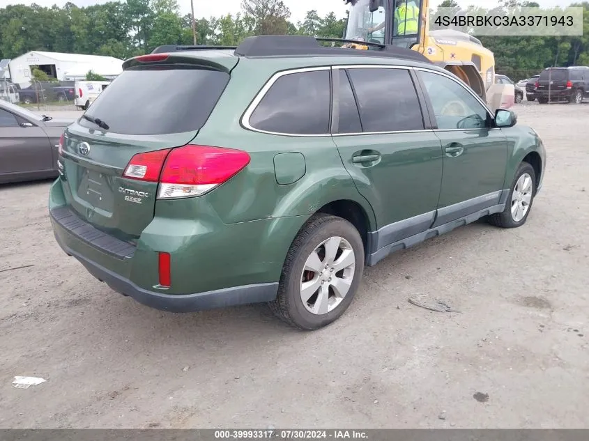 2010 Subaru Outback 2.5I Limited VIN: 4S4BRBKC3A3371943 Lot: 39993317