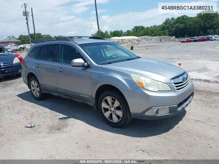 2010 Subaru Outback 2.5I Premium VIN: 4S4BRBGC1A3380231 Lot: 40002479