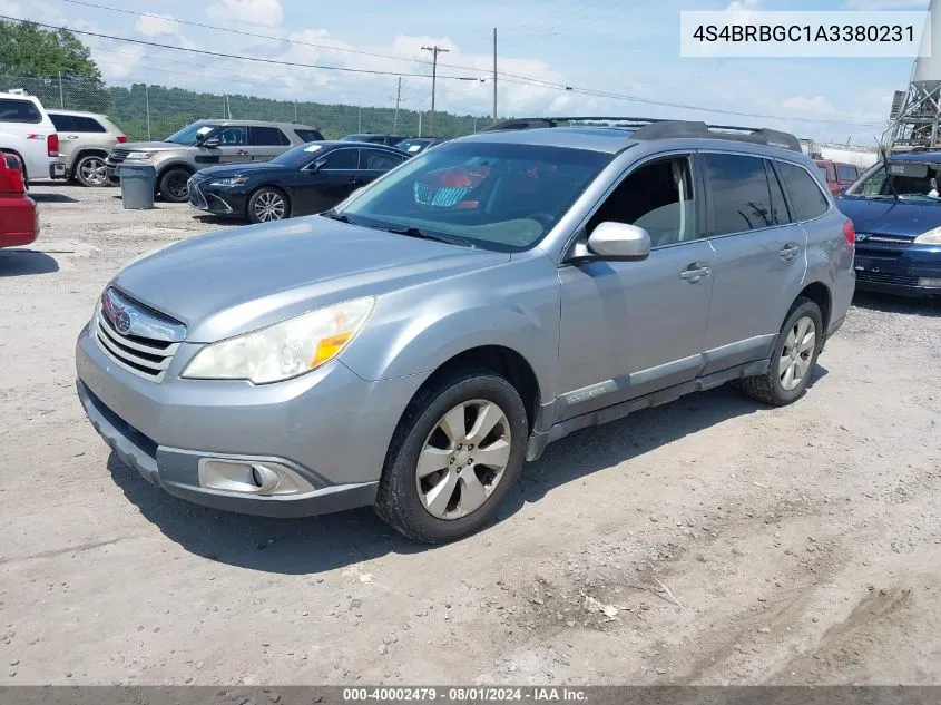 2010 Subaru Outback 2.5I Premium VIN: 4S4BRBGC1A3380231 Lot: 40002479