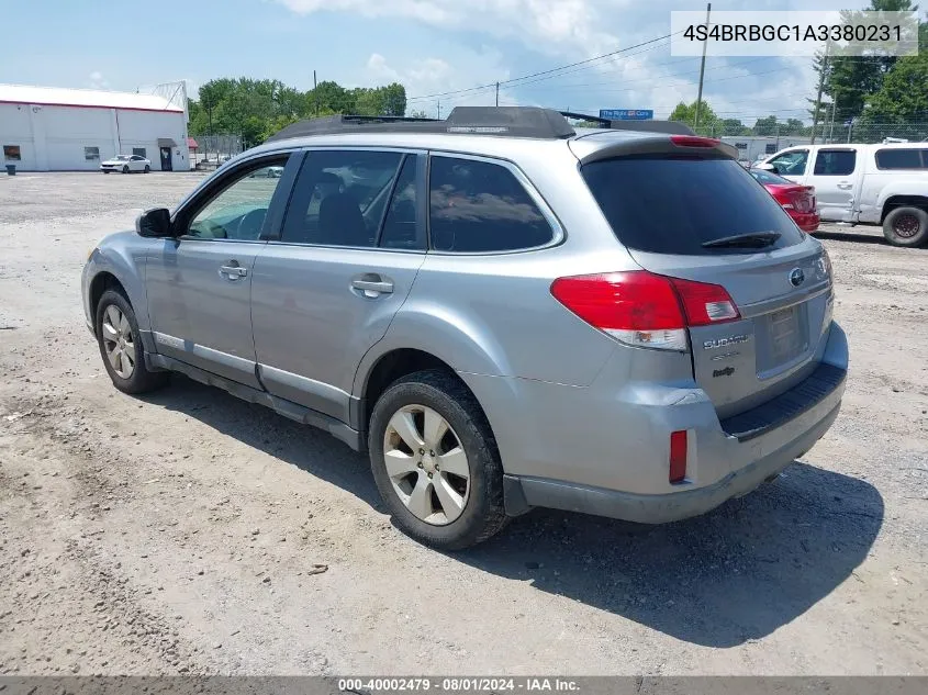 2010 Subaru Outback 2.5I Premium VIN: 4S4BRBGC1A3380231 Lot: 40002479