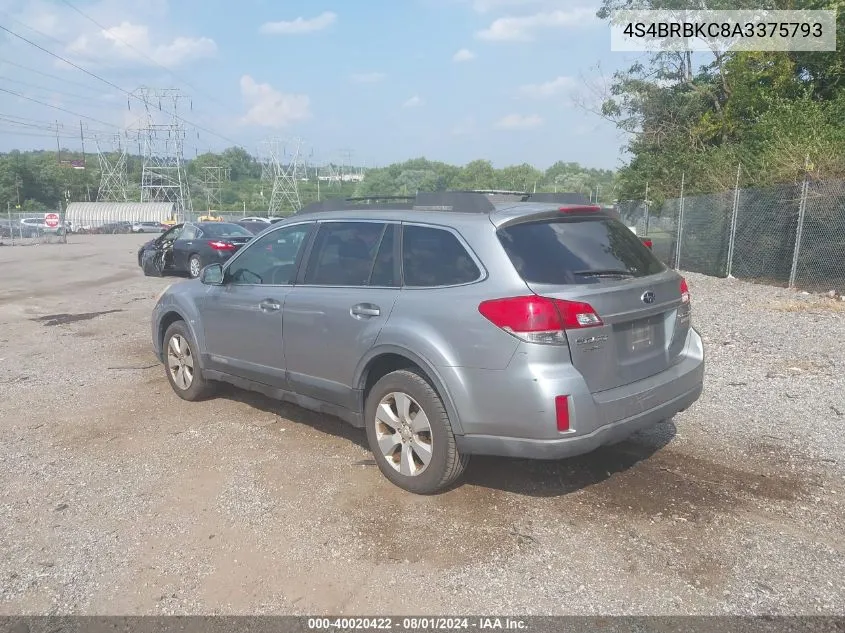 2010 Subaru Outback 2.5I Limited VIN: 4S4BRBKC8A3375793 Lot: 40020422