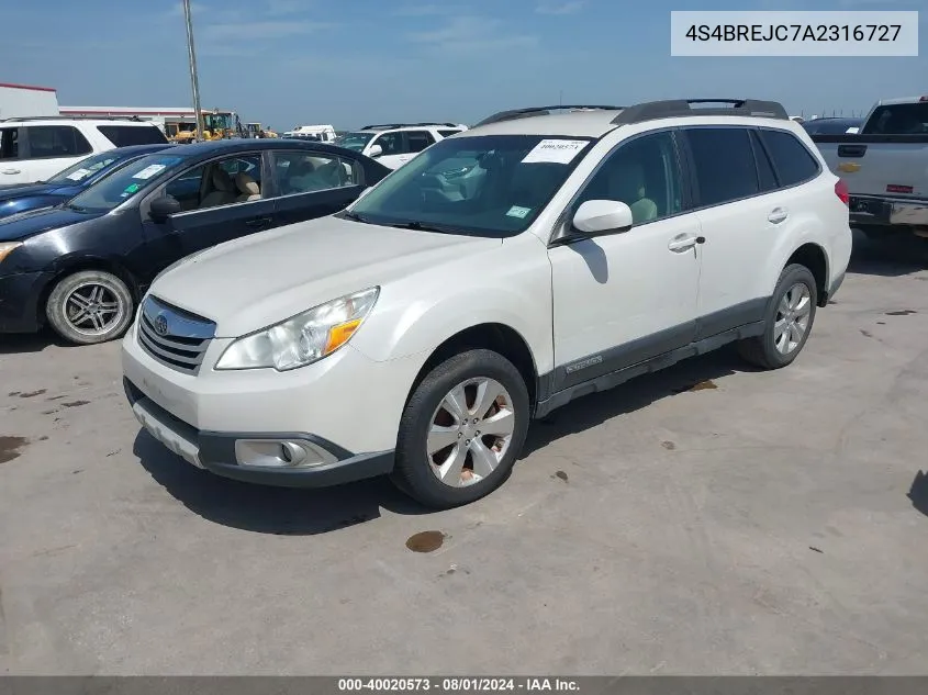 2010 Subaru Outback 3.6R Limited VIN: 4S4BREJC7A2316727 Lot: 40020573