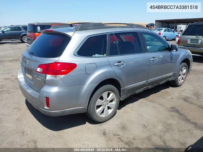 4S4BRBCC7A3381518 2010 Subaru Outback 2.5I Premium