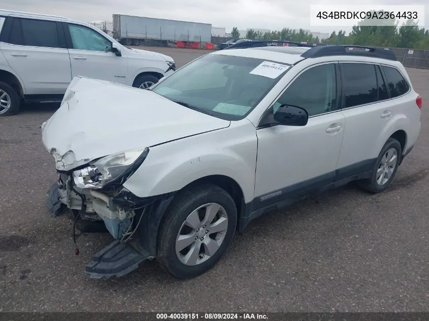 4S4BRDKC9A2364433 2010 Subaru Outback 3.6R Limited