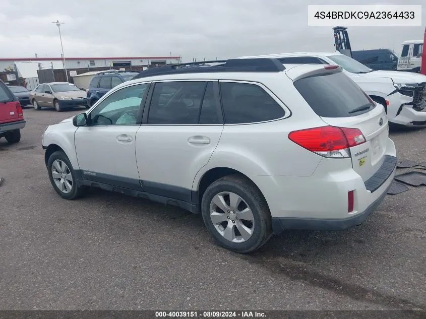 2010 Subaru Outback 3.6R Limited VIN: 4S4BRDKC9A2364433 Lot: 40039151