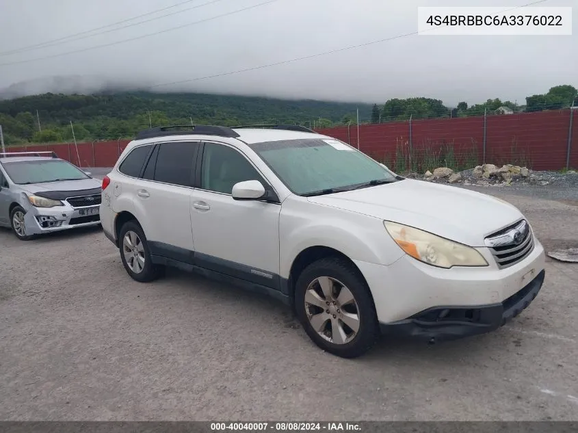 2010 Subaru Outback 2.5I Premium VIN: 4S4BRBBC6A3376022 Lot: 40040007