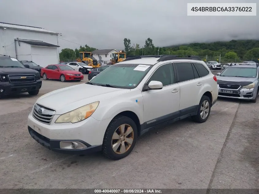 4S4BRBBC6A3376022 2010 Subaru Outback 2.5I Premium