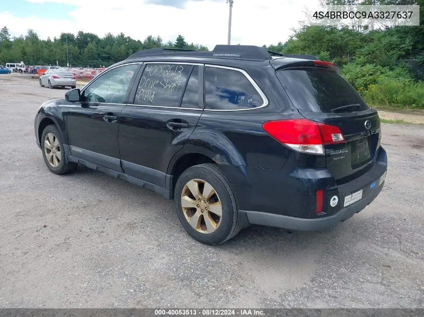 2010 Subaru Outback 2.5I Premium VIN: 4S4BRBCC9A3327637 Lot: 40053513