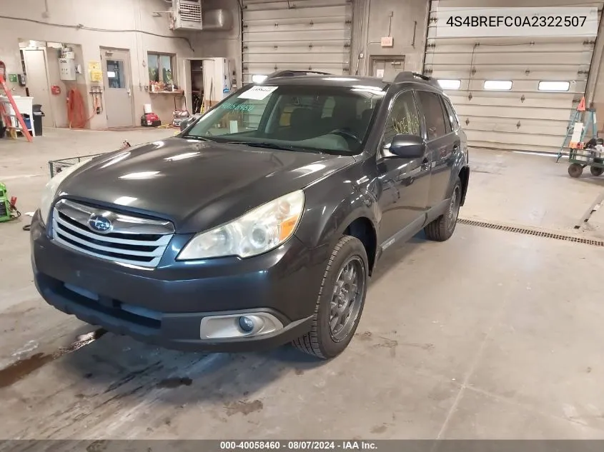 2010 Subaru Outback 3.6R Premium VIN: 4S4BREFC0A2322507 Lot: 40058460