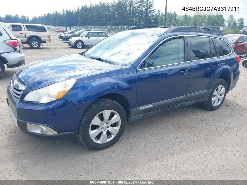 2010 Subaru Outback 2.5I Limited VIN: 4S4BRCJC7A3317911 Lot: 40087801