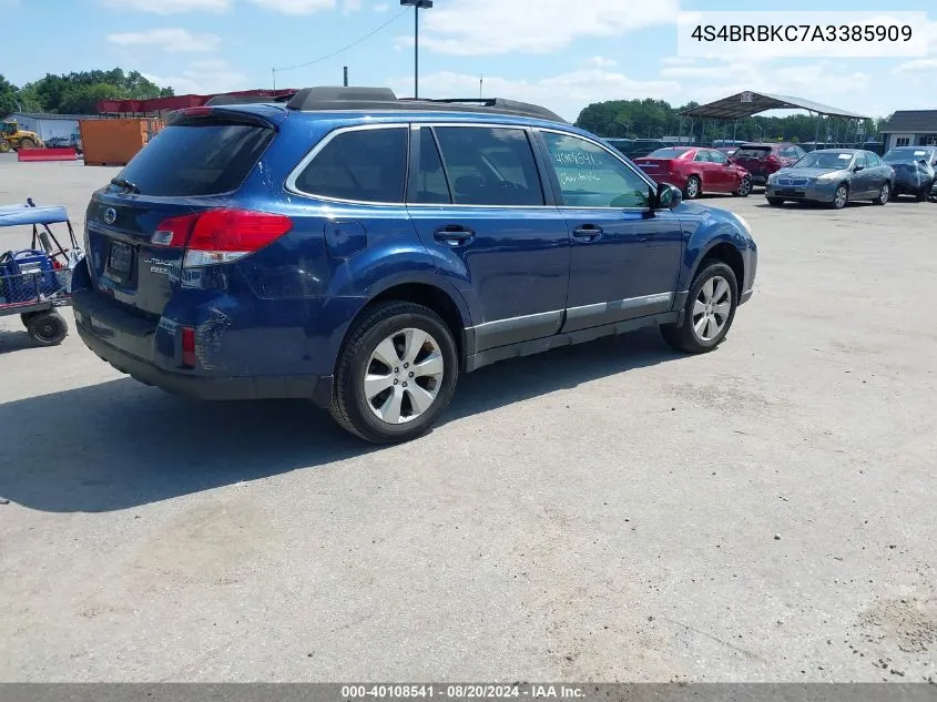 4S4BRBKC7A3385909 2010 Subaru Outback 2.5I Limited