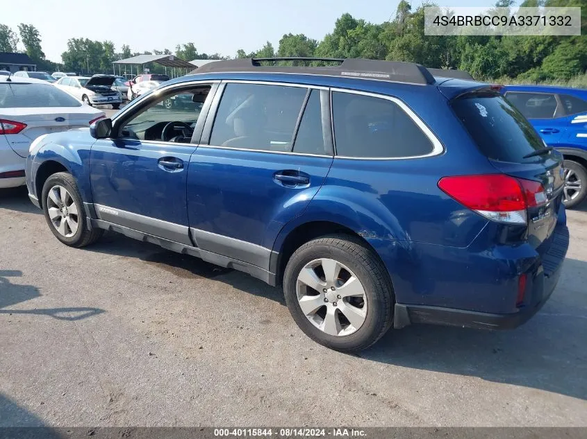 2010 Subaru Outback 2.5I Premium VIN: 4S4BRBCC9A3371332 Lot: 40115844