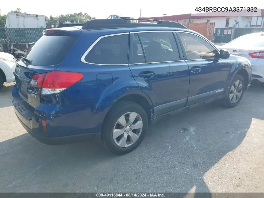 2010 Subaru Outback 2.5I Premium VIN: 4S4BRBCC9A3371332 Lot: 40115844