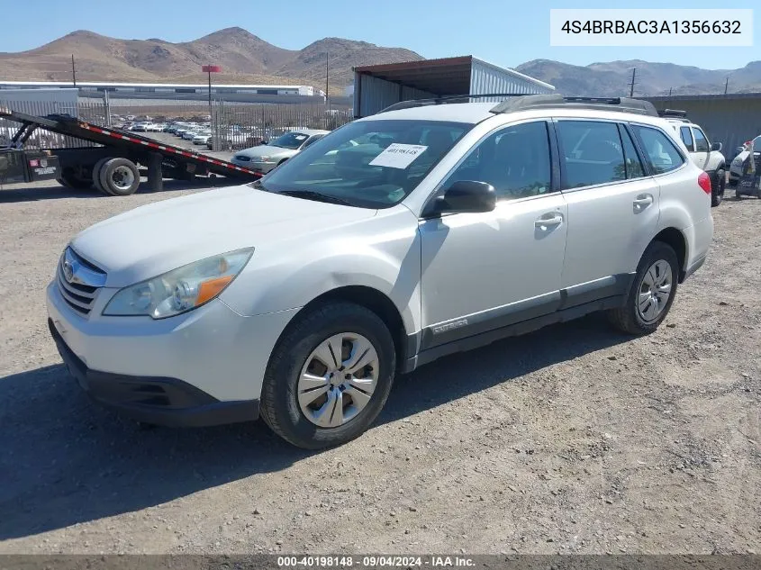 2010 Subaru Outback 2.5I VIN: 4S4BRBAC3A1356632 Lot: 40198148