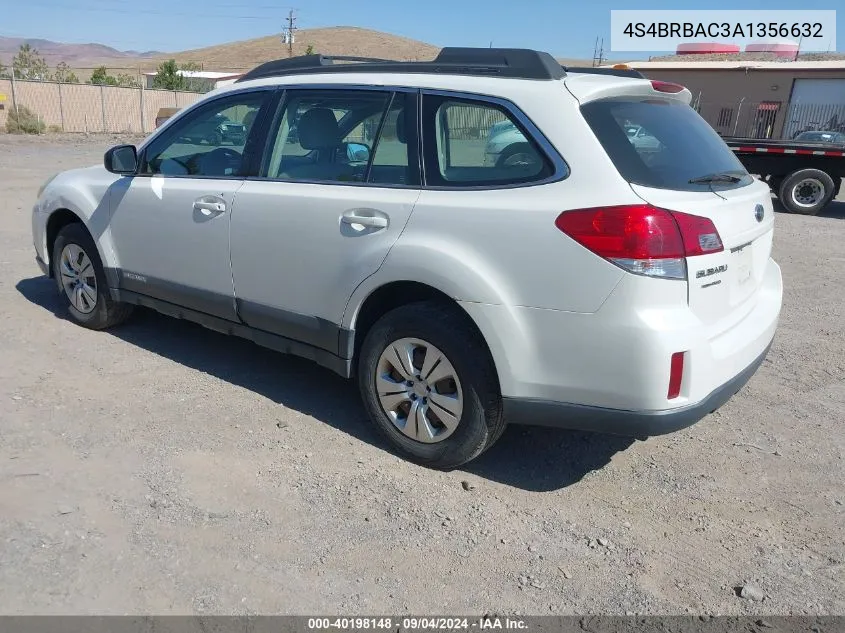 2010 Subaru Outback 2.5I VIN: 4S4BRBAC3A1356632 Lot: 40198148