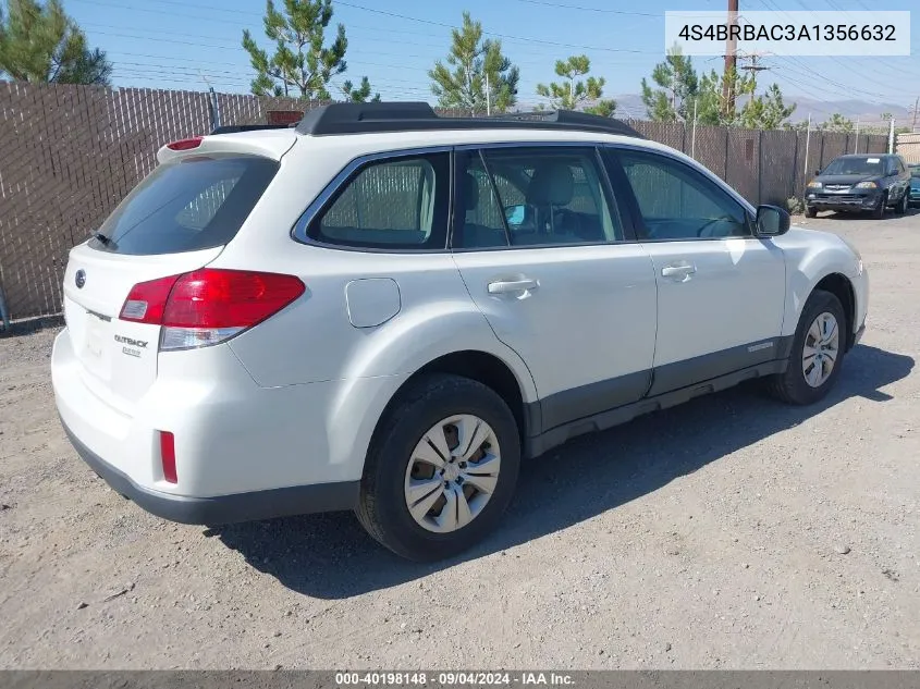 2010 Subaru Outback 2.5I VIN: 4S4BRBAC3A1356632 Lot: 40198148