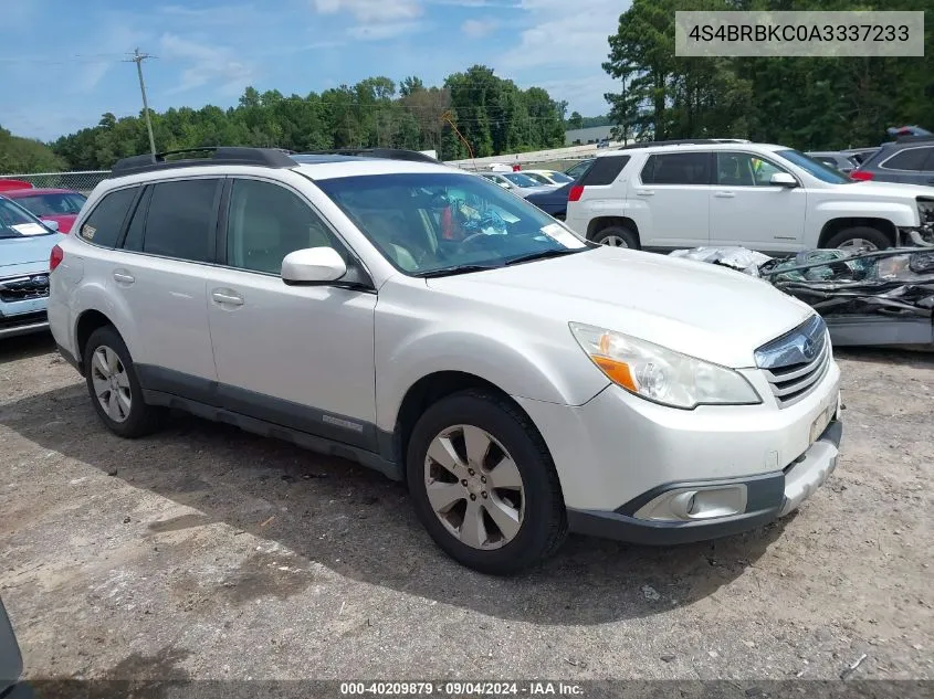 2010 Subaru Outback 2.5I Limited VIN: 4S4BRBKC0A3337233 Lot: 40209879