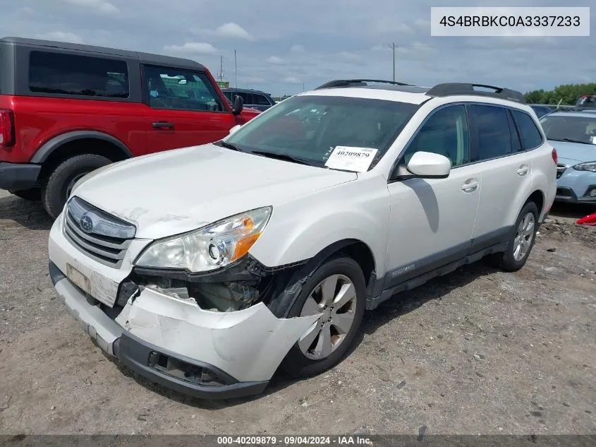 2010 Subaru Outback 2.5I Limited VIN: 4S4BRBKC0A3337233 Lot: 40209879