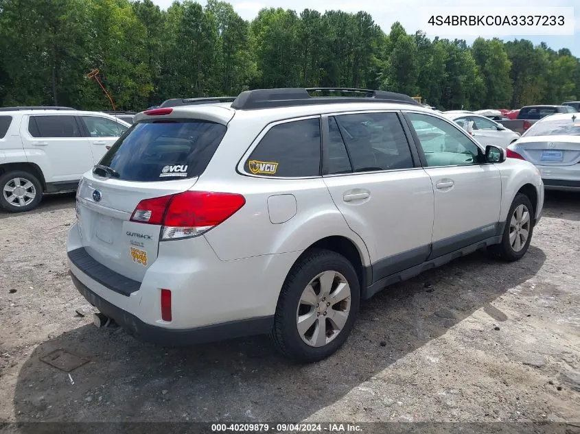 2010 Subaru Outback 2.5I Limited VIN: 4S4BRBKC0A3337233 Lot: 40209879