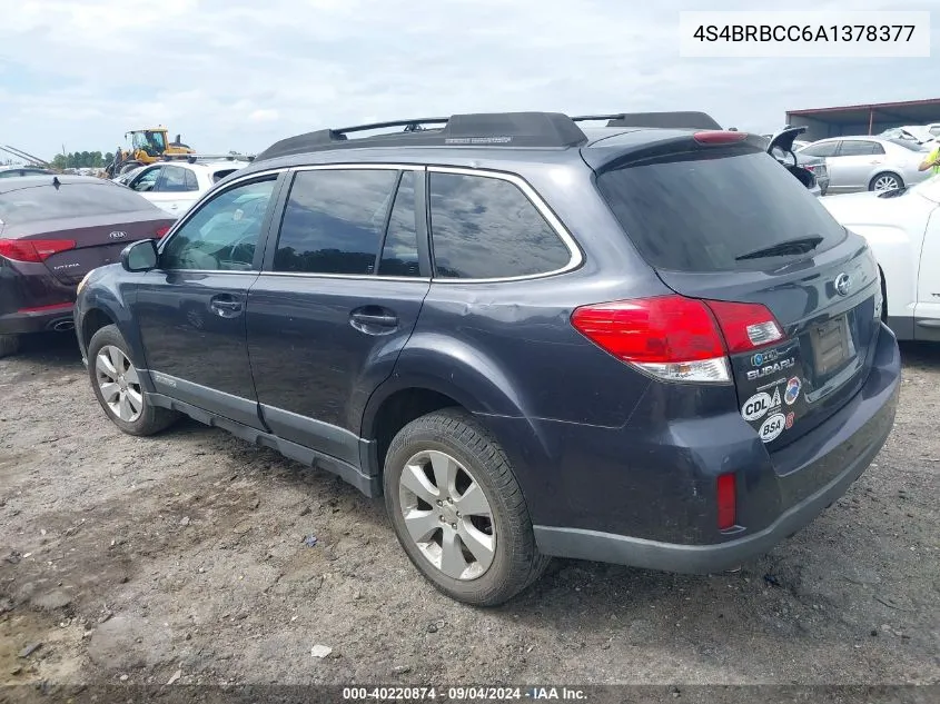 2010 Subaru Outback 2.5I Premium VIN: 4S4BRBCC6A1378377 Lot: 40220874