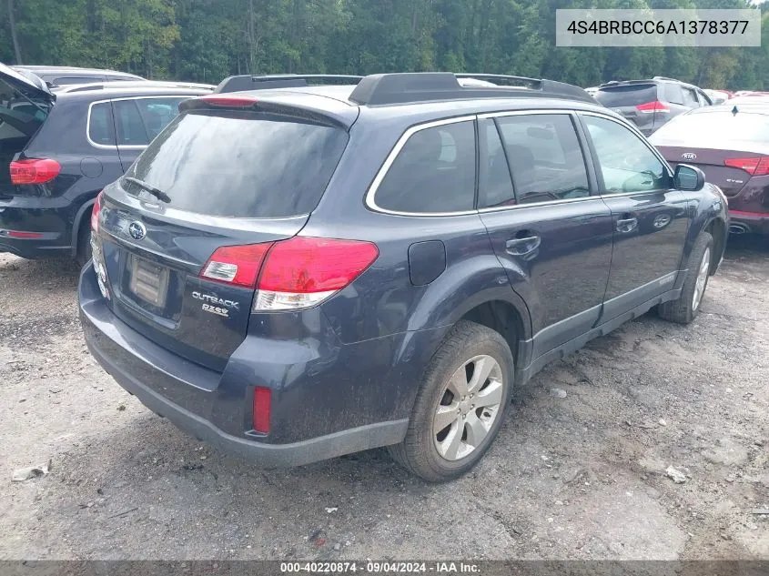 2010 Subaru Outback 2.5I Premium VIN: 4S4BRBCC6A1378377 Lot: 40220874