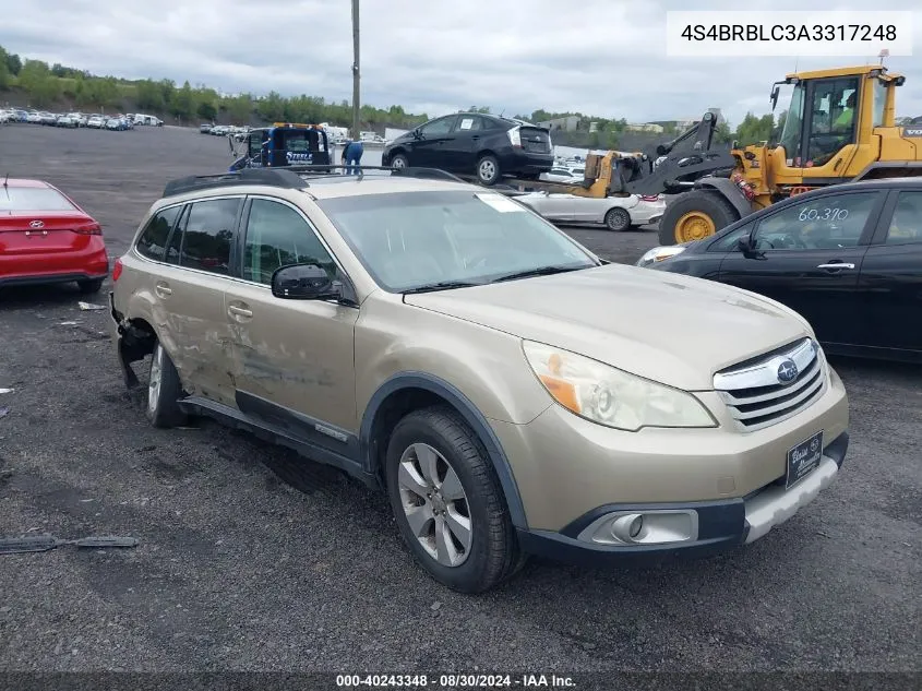 2010 Subaru Outback 2.5I Limited VIN: 4S4BRBLC3A3317248 Lot: 40243348