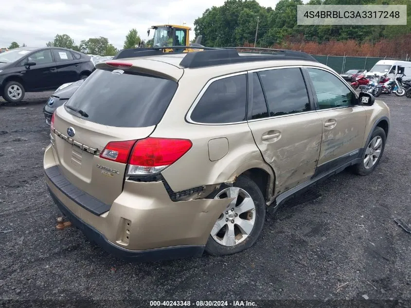 4S4BRBLC3A3317248 2010 Subaru Outback 2.5I Limited