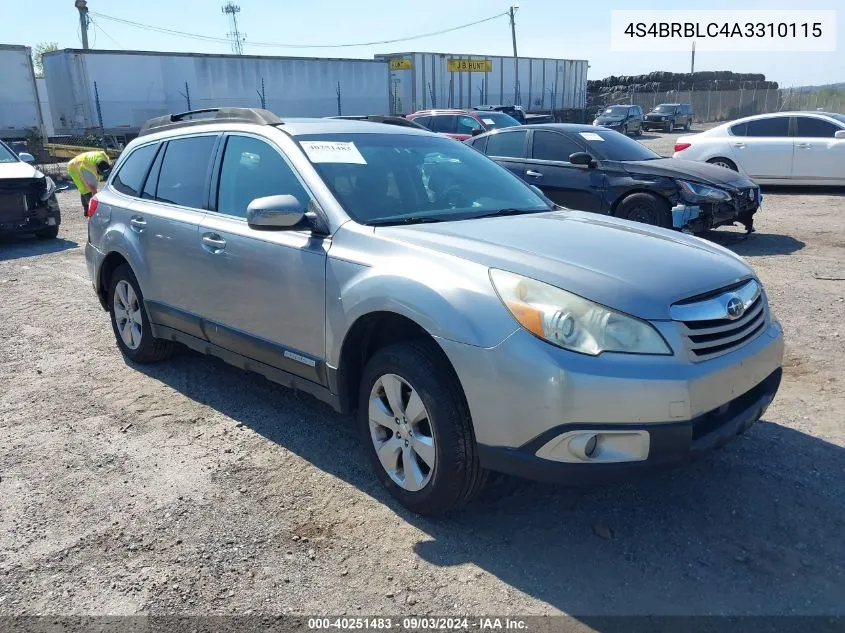 4S4BRBLC4A3310115 2010 Subaru Outback 2.5I Limited