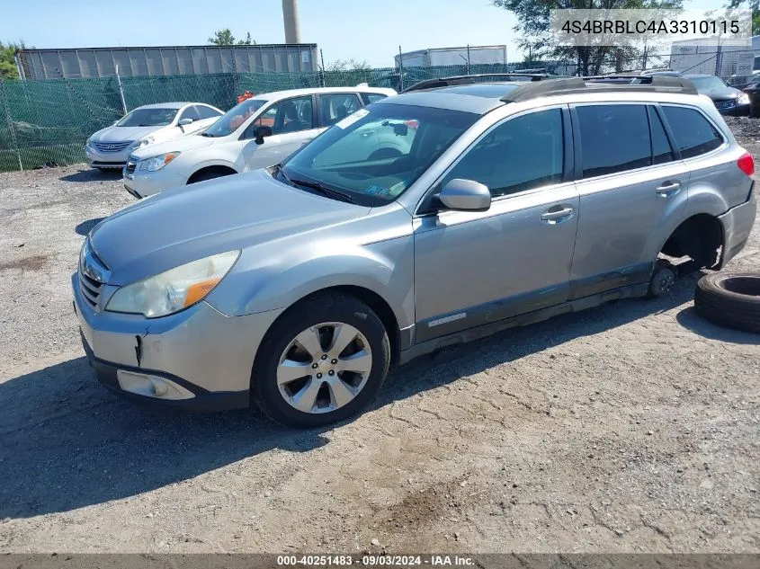 4S4BRBLC4A3310115 2010 Subaru Outback 2.5I Limited