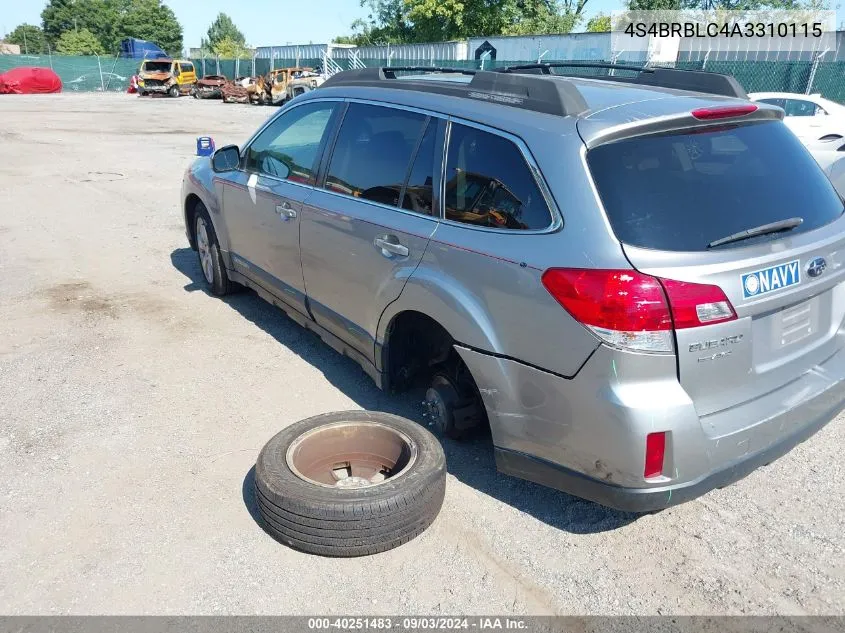 4S4BRBLC4A3310115 2010 Subaru Outback 2.5I Limited