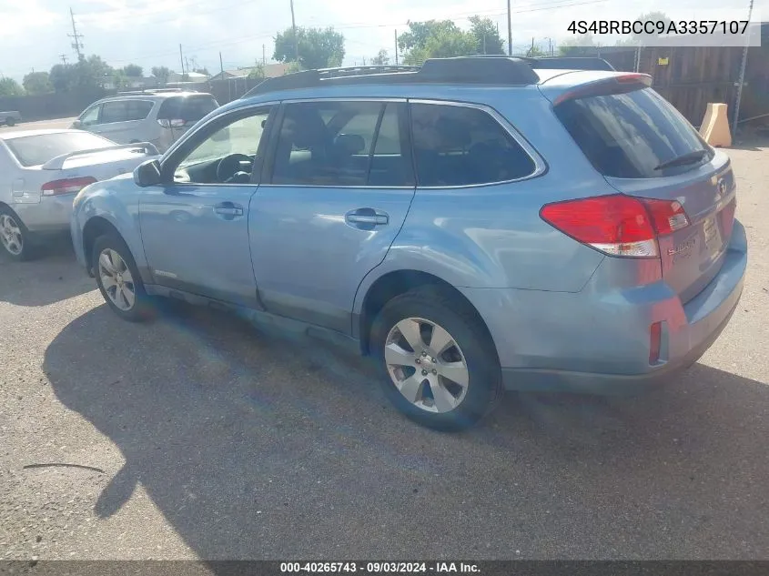 2010 Subaru Outback 2.5I Premium VIN: 4S4BRBCC9A3357107 Lot: 40265743