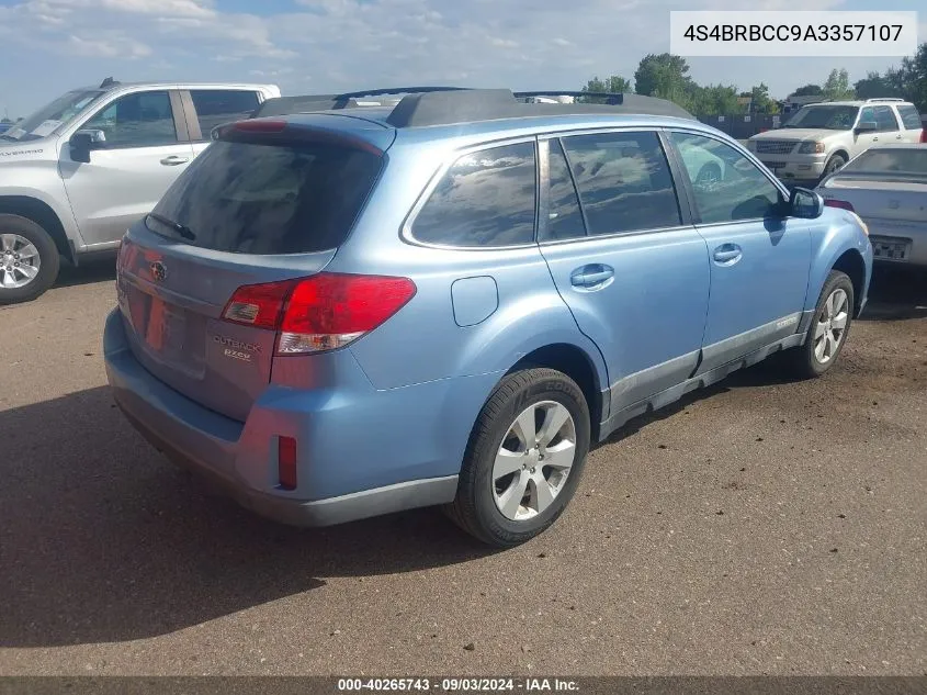 2010 Subaru Outback 2.5I Premium VIN: 4S4BRBCC9A3357107 Lot: 40265743