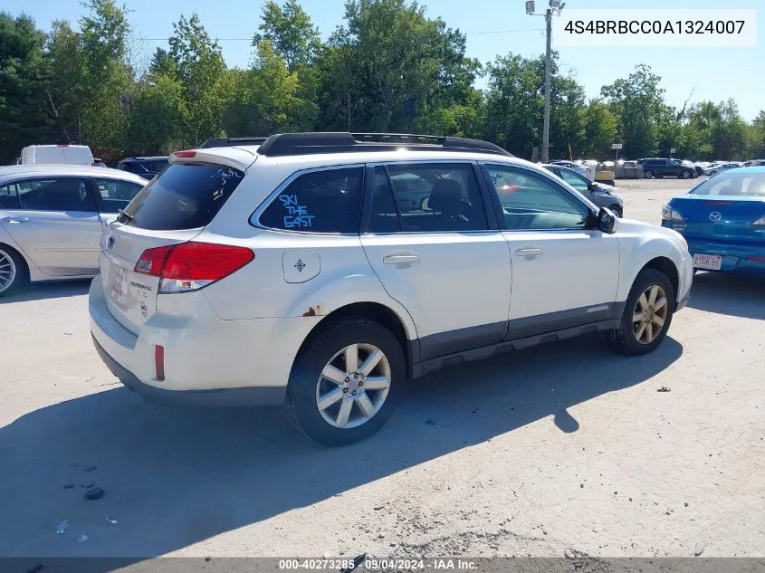 2010 Subaru Outback 2.5I Premium VIN: 4S4BRBCC0A1324007 Lot: 40273285