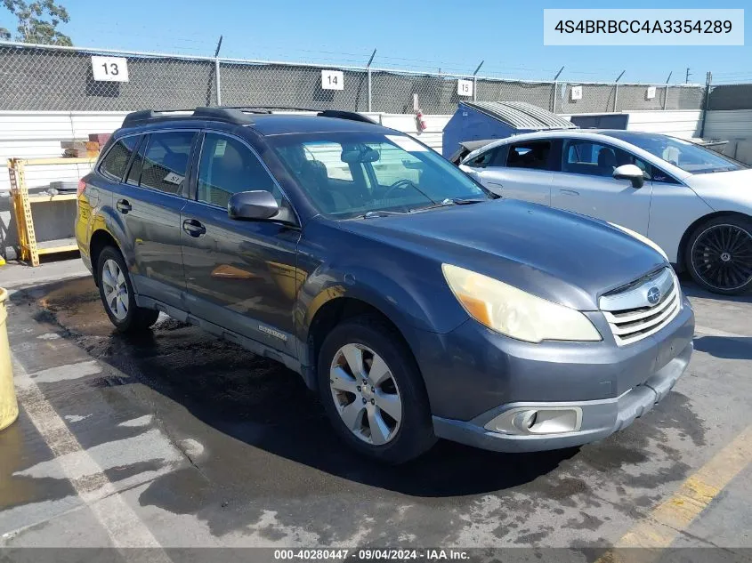 2010 Subaru Outback 2.5I Premium VIN: 4S4BRBCC4A3354289 Lot: 40280447