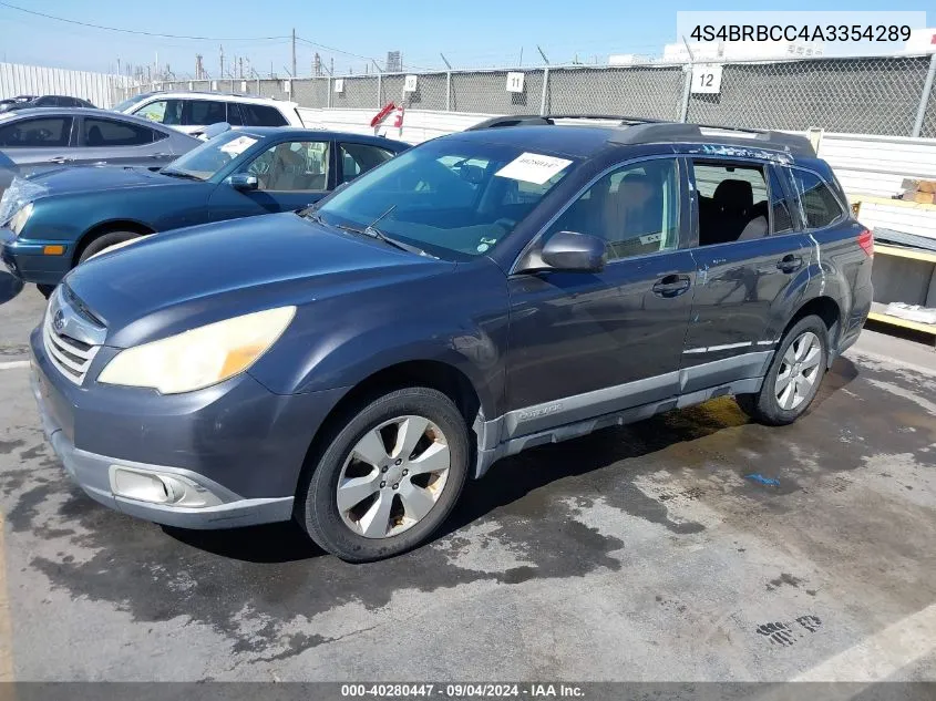 2010 Subaru Outback 2.5I Premium VIN: 4S4BRBCC4A3354289 Lot: 40280447