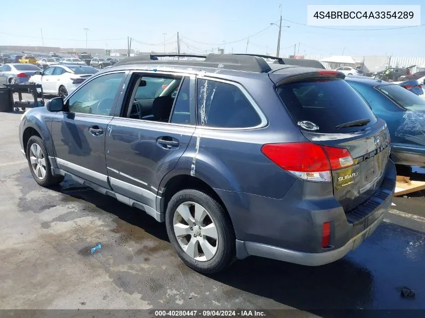 4S4BRBCC4A3354289 2010 Subaru Outback 2.5I Premium