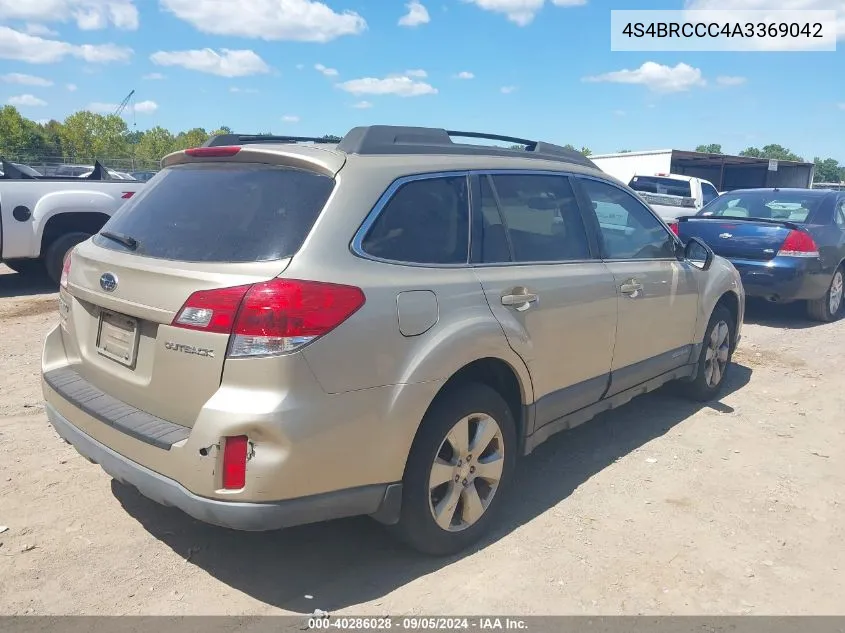 2010 Subaru Outback 2.5I Premium VIN: 4S4BRCCC4A3369042 Lot: 40286028