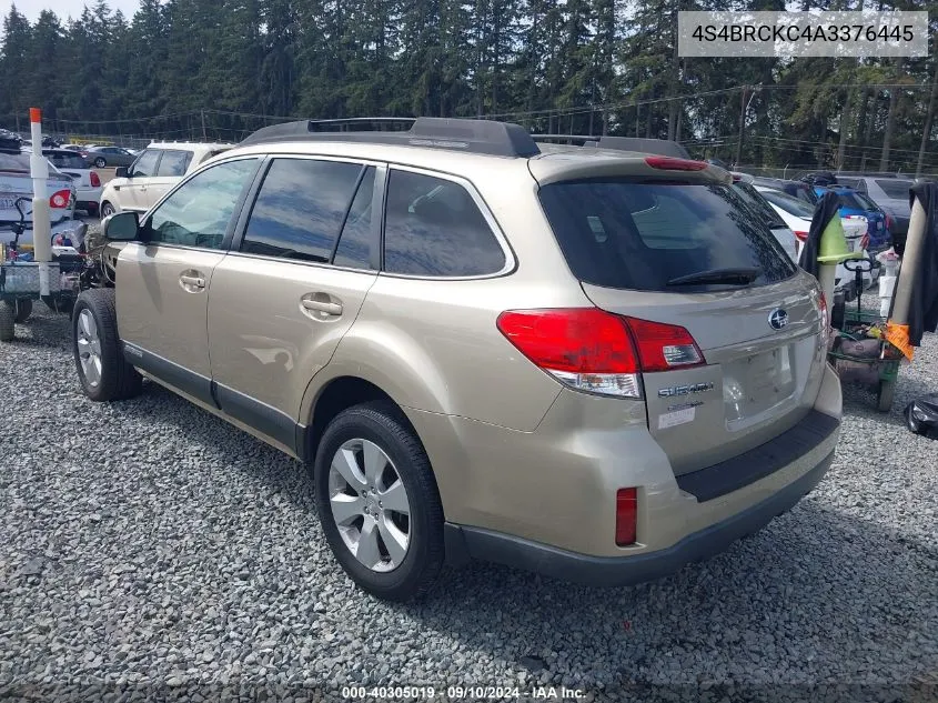 2010 Subaru Outback 2.5I Limited VIN: 4S4BRCKC4A3376445 Lot: 40305019