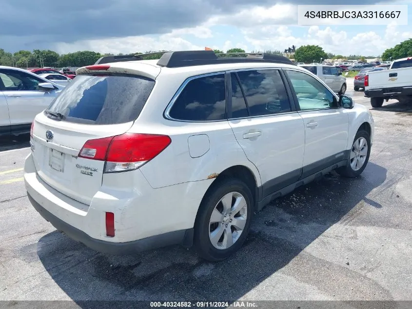 2010 Subaru Outback 2.5I Limited VIN: 4S4BRBJC3A3316667 Lot: 40324582