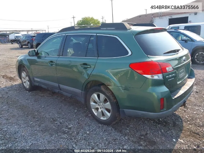 2010 Subaru Outback 2.5I Limited VIN: 4S4BRBKC8A3375566 Lot: 40326345