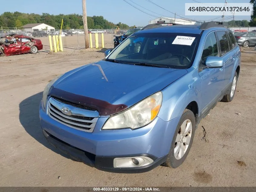 2010 Subaru Outback 2.5I Premium VIN: 4S4BRCGCXA1372646 Lot: 40333129