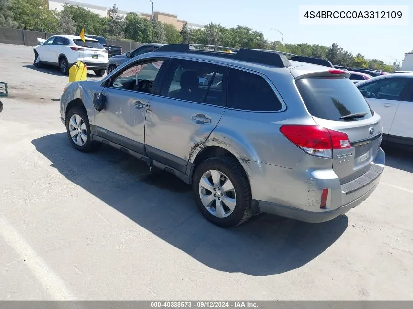 2010 Subaru Outback 2.5I Premium VIN: 4S4BRCCC0A3312109 Lot: 40338573